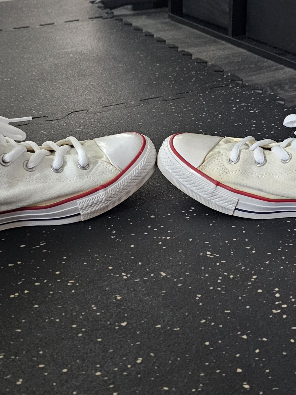 Converse All Star White Canvas High-Top Sneakers with Red Trim - Picture 3 of 4